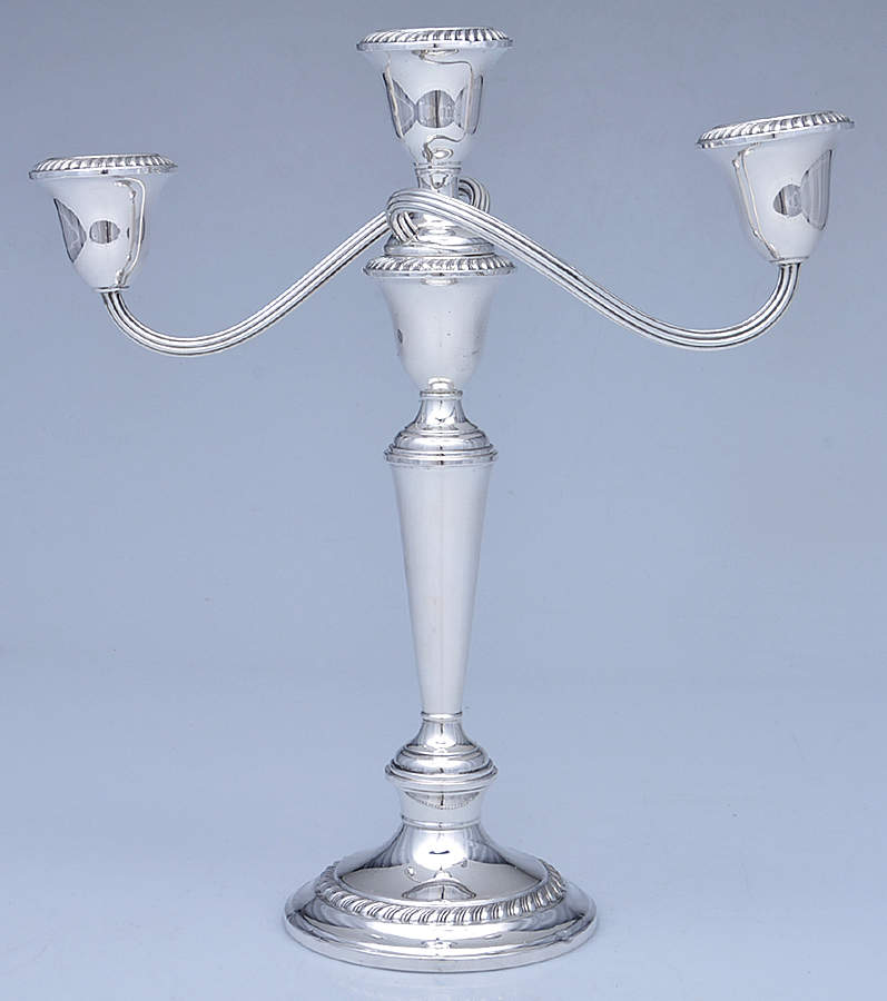 Cambridge (Sterling, Hollowware) Weighted 3 Light Candelabra by Gorham Silver-1