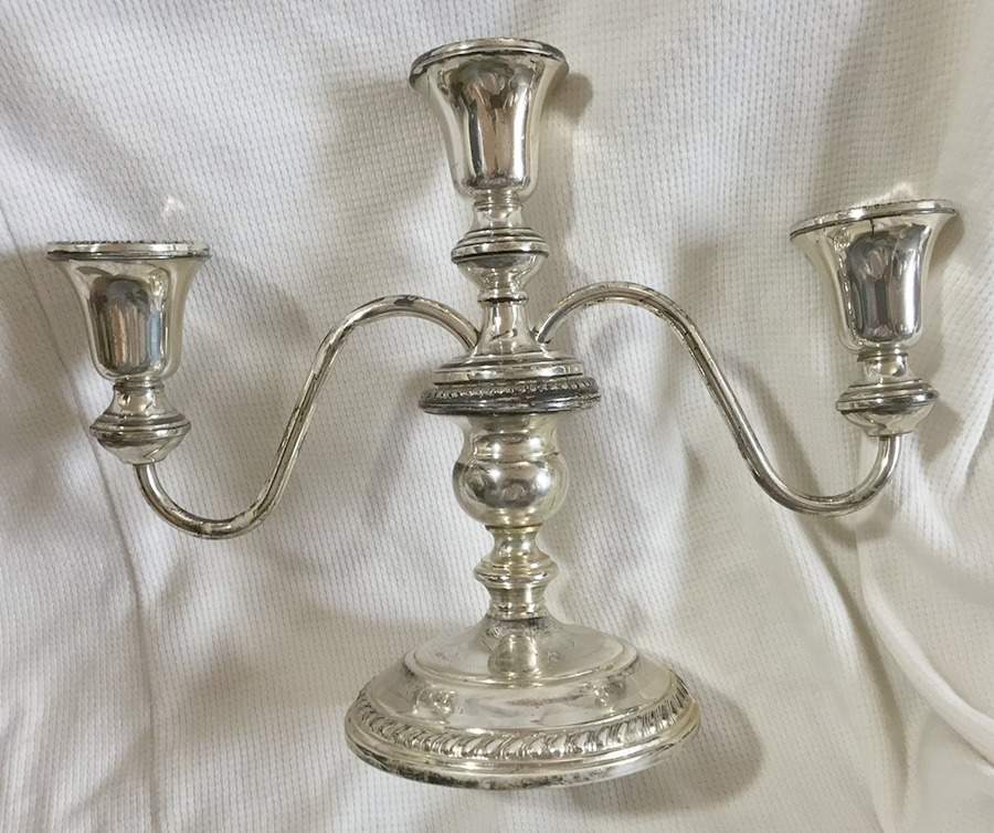 Cambridge (Sterling, Hollowware) Weighted 3 Light Candelabra by Gorham Silver-1