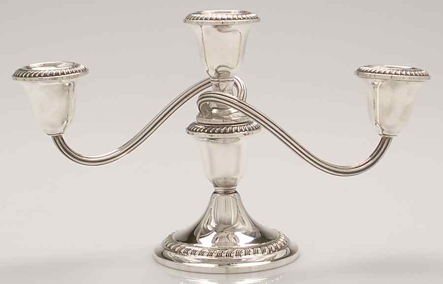 Cambridge (Sterling, Hollowware) Pair of Weighted 3 Light Candelabra by Gorham Silver-1