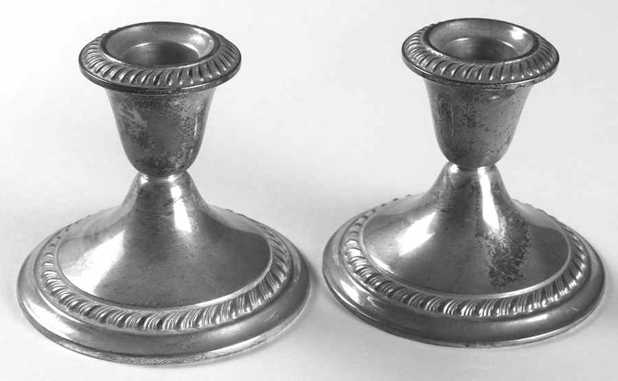 Cambridge (Sterling, Hollowware) Pair of Weighted Console Candleholders by Gorham Silver-1