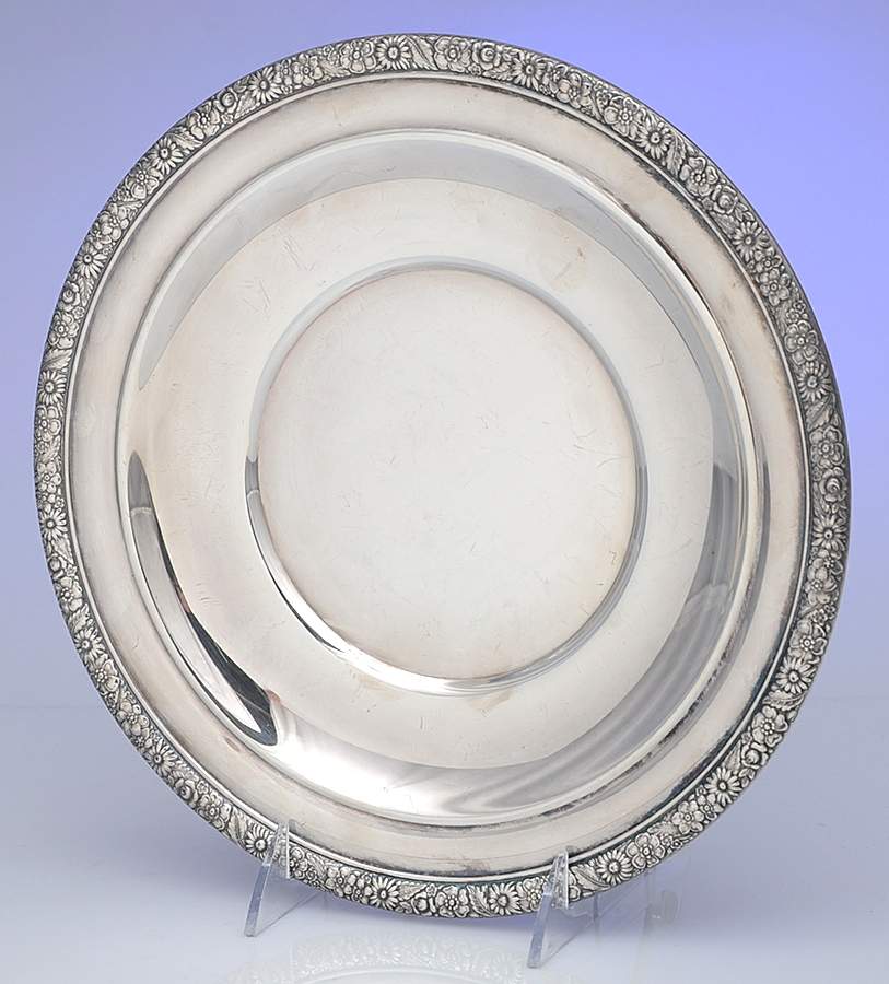Floral Edge (Silverplate, Hollowware) Silverplate Sandwich Plate by Gorham Silver-1