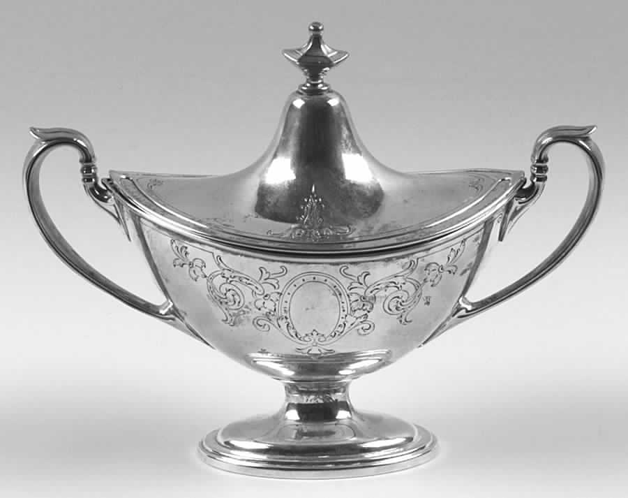 Portsmouth-Engraved (Sterling, 1918, Hollowware) Sugar Bowl & Lid by Gorham Silver-1