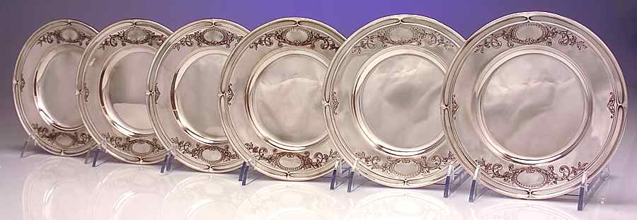 Portsmouth-Engraved (Sterling, 1918, Hollowware) Bread & Butter Plate - Set of 6 by Gorham Silver-1