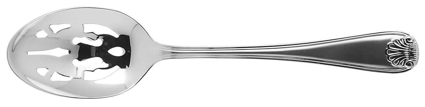 Gorham Shell Frosted (Stainless) Pierced Tablespoon (Serving Spoon) by Gorham Silver-1
