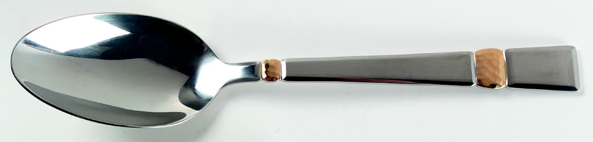 Madera Gold (Stainless, Gold Accent) Tablespoon (Serving Spoon) by Gorham Silver-1