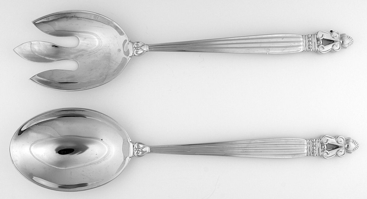 Olde Copenhagen (SILVERPLATE) (2 Pc) Solid Salad Set by Godinger-1