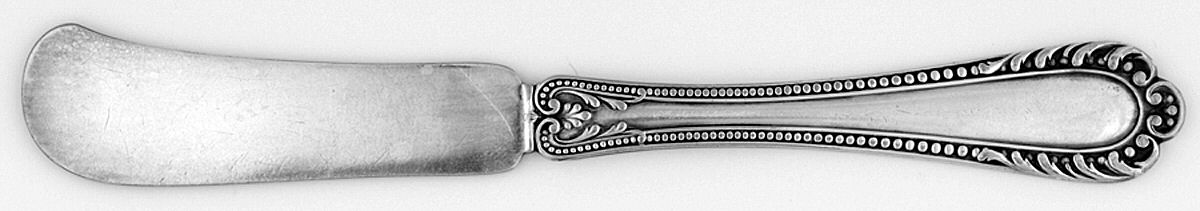 Winthrop (Silverplate, 1896, Monograms) Flat Handle Butter Spreader by Gorham Silver-1