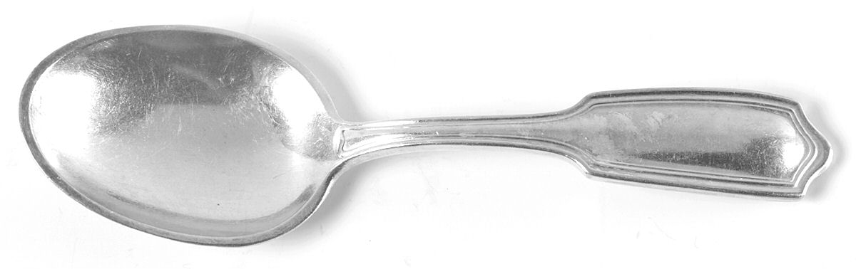 Stanhope (Silverplate, 1900, Monograms) Straight Handle Baby Spoon by Gorham Silver-1