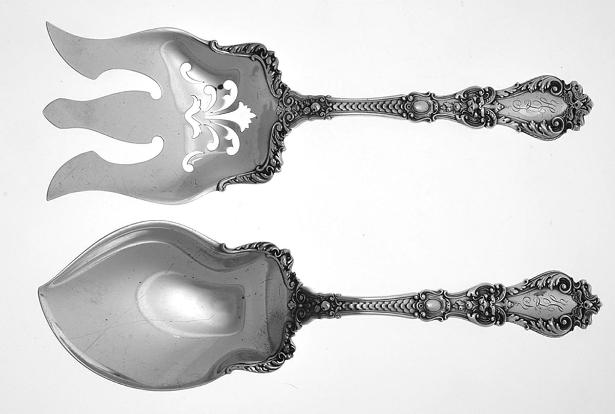 Henry II (Sterling, 1900) Solid 2-Piece Vegetable Serving Set by Gorham Silver-1