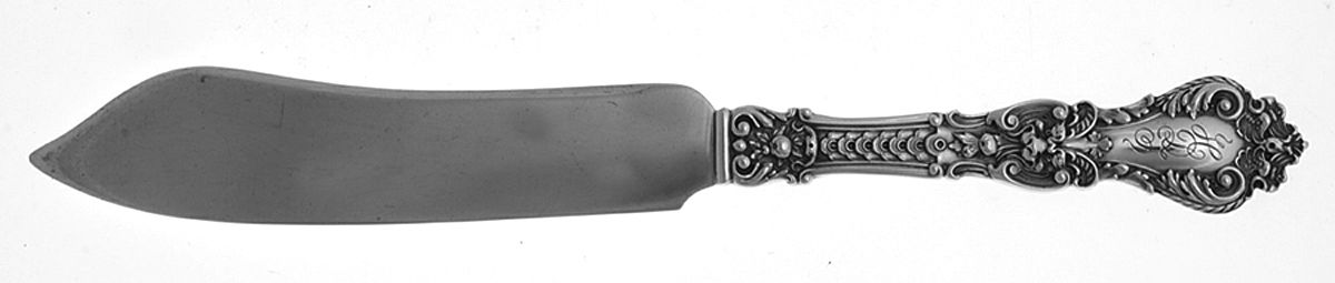 Henry II (Sterling, 1900, Monograms) Individual Solid Fish Knife by Gorham Silver-1