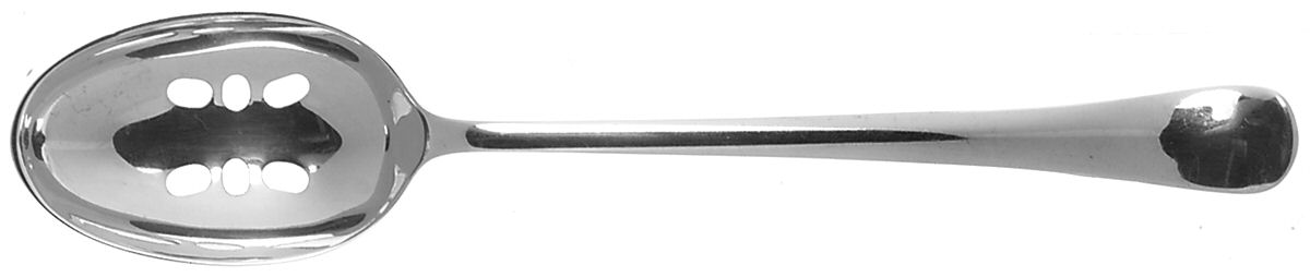 Georgian (SILVERPLATE) Pierced Solid Serving Spoon by Gerity-1