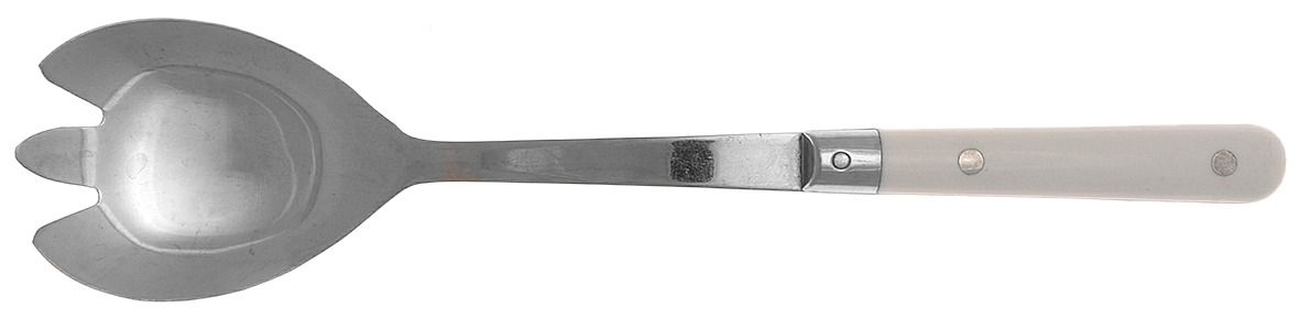 Le Prix-White (Stainless) Pierced Solid Serving Spoon by Ginkgo-1