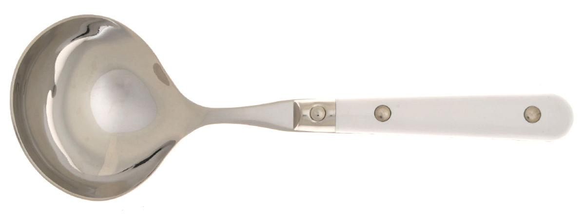 Le Prix-White (Stainless) Solid Gravy Ladle by Ginkgo-1