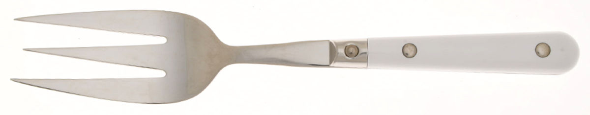 Le Prix-White (Stainless) Medium Solid Cold Meat Serving Fork by Ginkgo-1