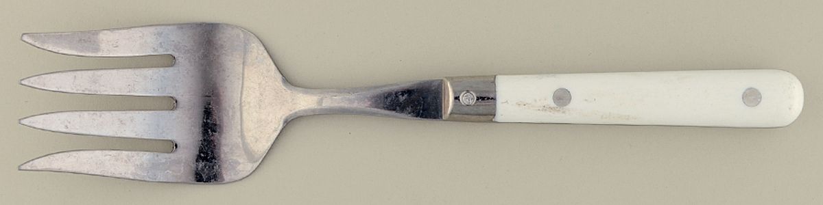 Le Prix-White (Stainless) Medium Solid Cold Meat Serving Fork by Ginkgo-1