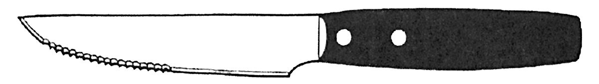 Trattoria (Stainless, Plastic) Individual Steak Knife Hollow Handle by Ginkgo-1