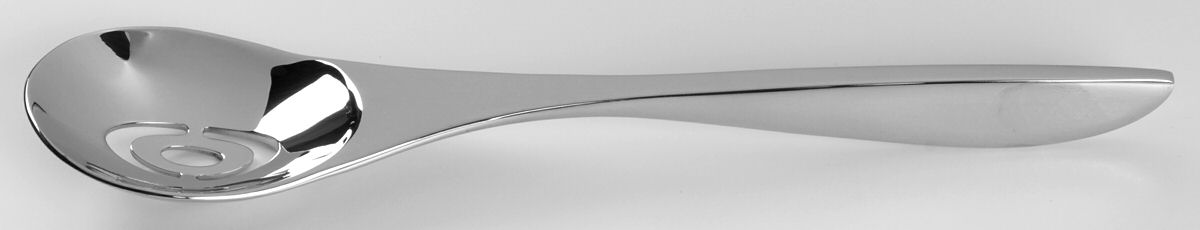 Zenith (Stainless) Pierced Solid Serving Spoon by Ginkgo-1