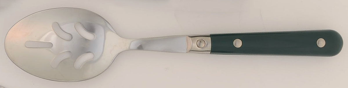 Le Prix-Green (Stainless) Pierced Solid Serving Spoon by Ginkgo-1