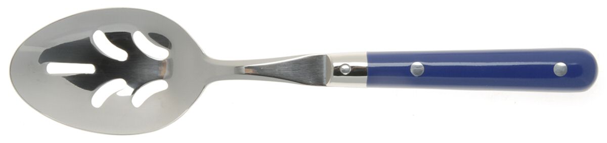 Le Prix-Blue (Stainless) Pierced Solid Serving Spoon by Ginkgo-1