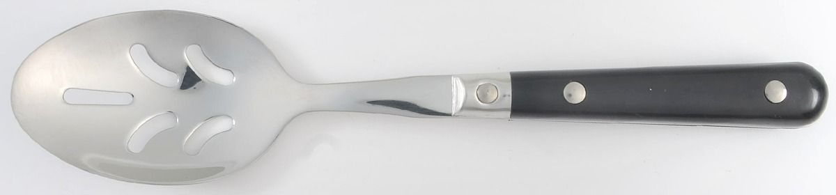 Le Prix-Black (Stainless) Pierced Solid Serving Spoon by Ginkgo-1
