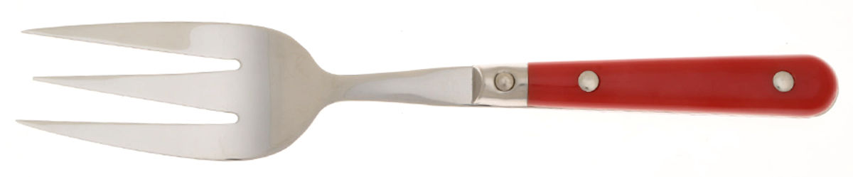 Le Prix-Red (Stainless) Medium Solid Cold Meat Serving Fork by Ginkgo-1