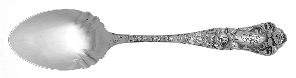 American Beauty (Sterling, 1896, Monograms) Ice Cream Spoon Individual by George W Shiebler-1