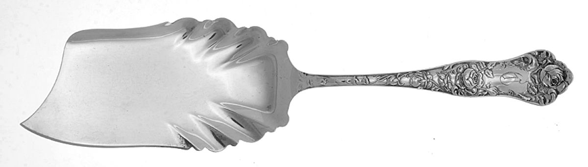 American Beauty (Sterling, 1896, Monograms) Small Solid Fish Serving Knife by George W Shiebler-1