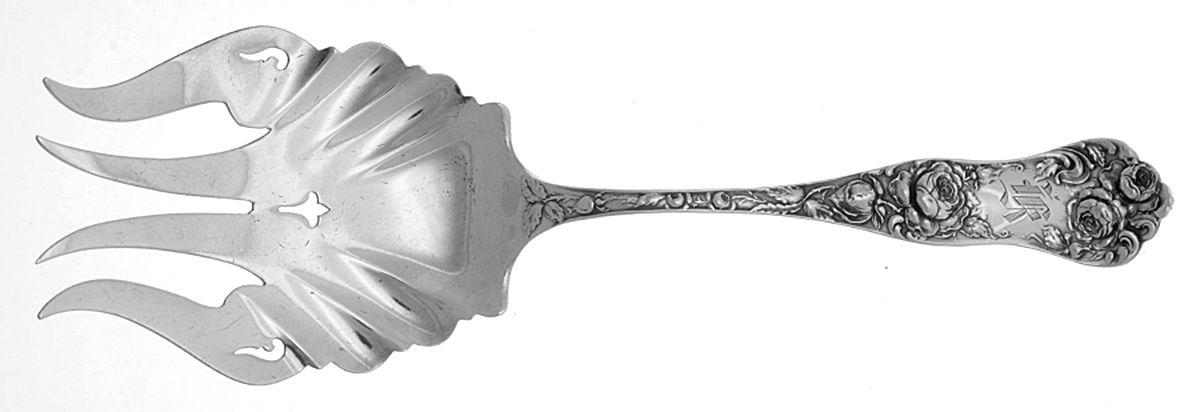 American Beauty (Sterling, 1896) Small Solid Fish Serving Fork by George W Shiebler-1