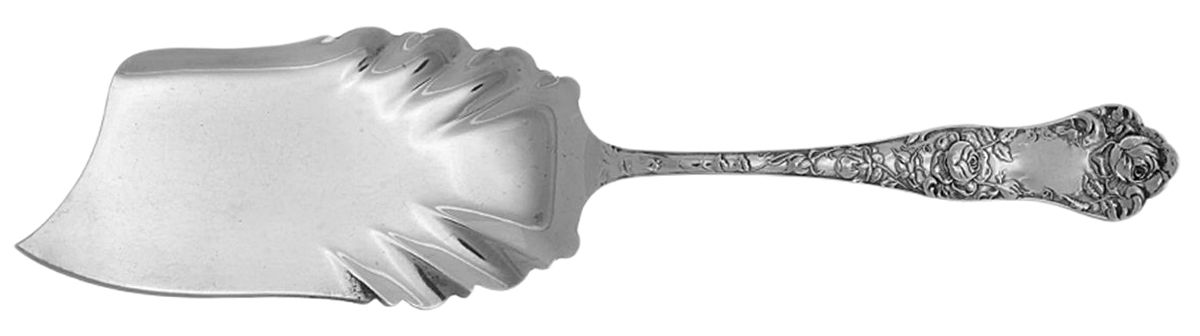 American Beauty (Sterling, 1896, Monograms) Small Solid Fish Serving Knife by George W Shiebler-1