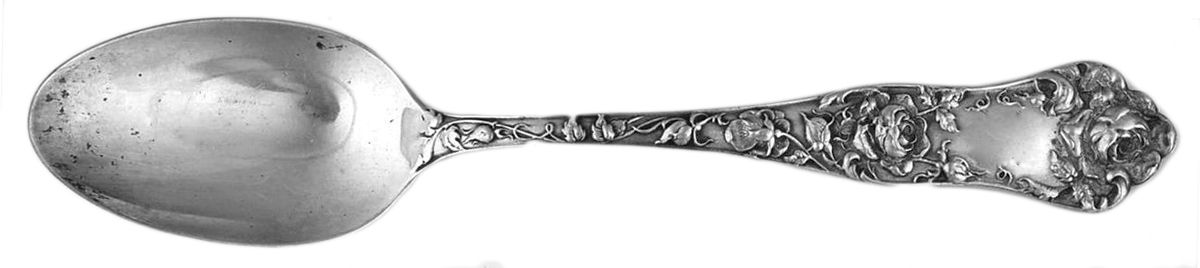 American Beauty (Sterling, 1896, Monograms) Teaspoon by George W Shiebler-1
