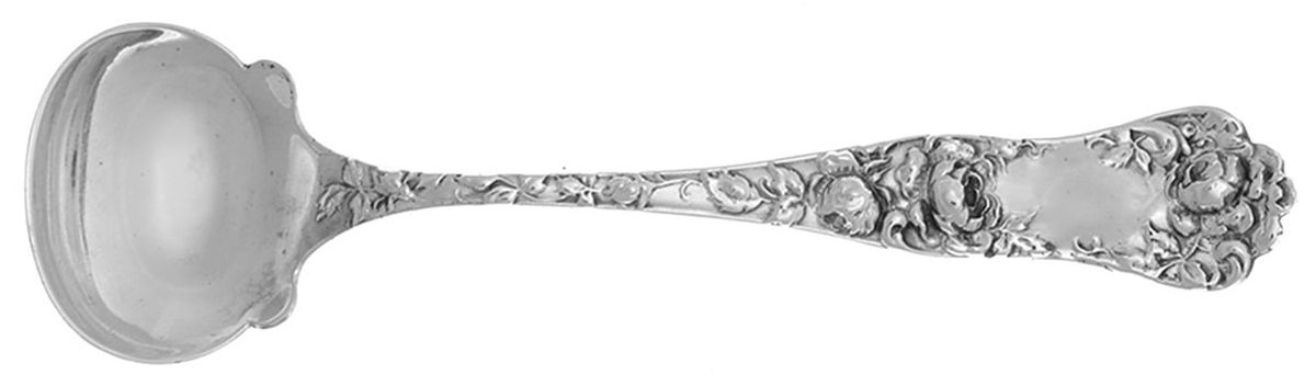 American Beauty (Sterling, 1896, Monograms) Master Salt Spoon by George W Shiebler-1