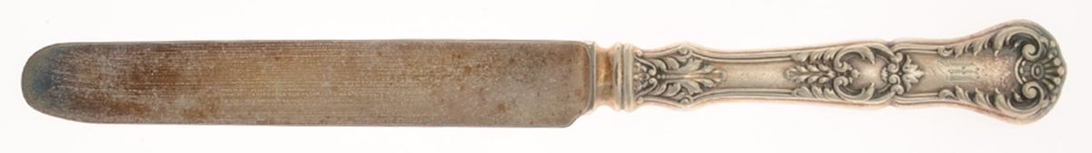 Richmond (Silverplate, 1897, Monograms) Blunt Hollow Knife with Bolster by Gorham Silver-1