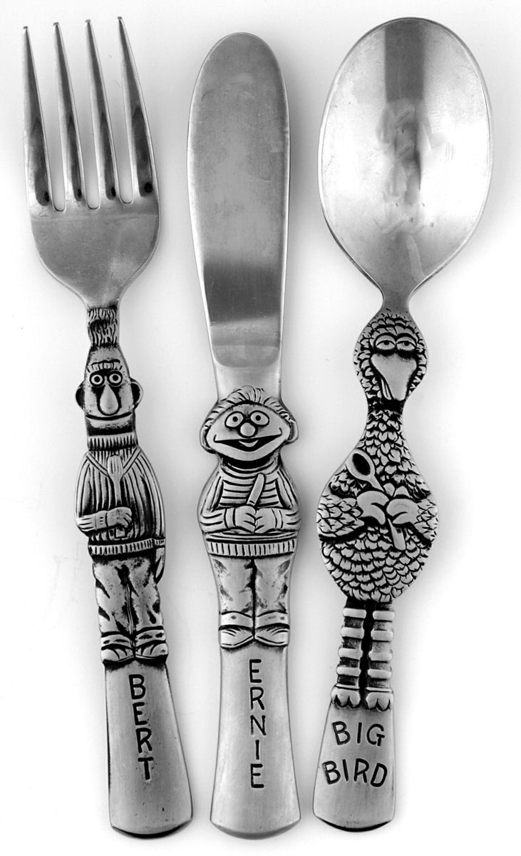 Muppets (Stainless) (3 Pc) Youth Set (Solid Knife, Fork & Spoon) by Gorham Silver-1