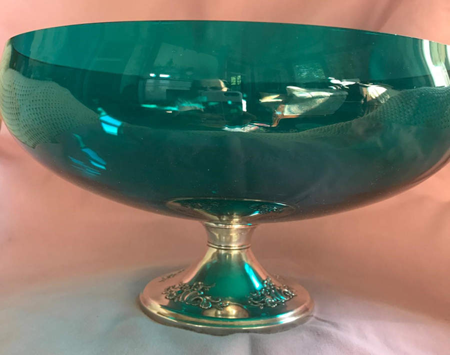 Victorian-Chased (Sterling, Hollowware) 9'' Round Bowl with Sterling Base by Gorham Silver-1