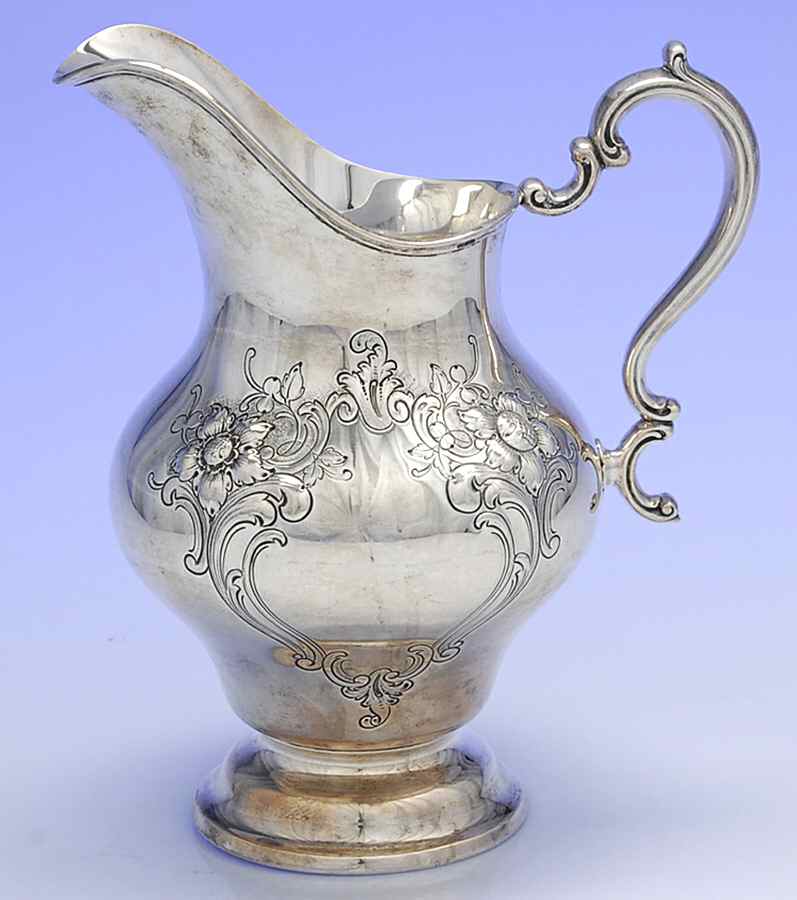 Victorian-Chased (Sterling, Hollowware) Sterling Water Pitcher by Gorham Silver-1