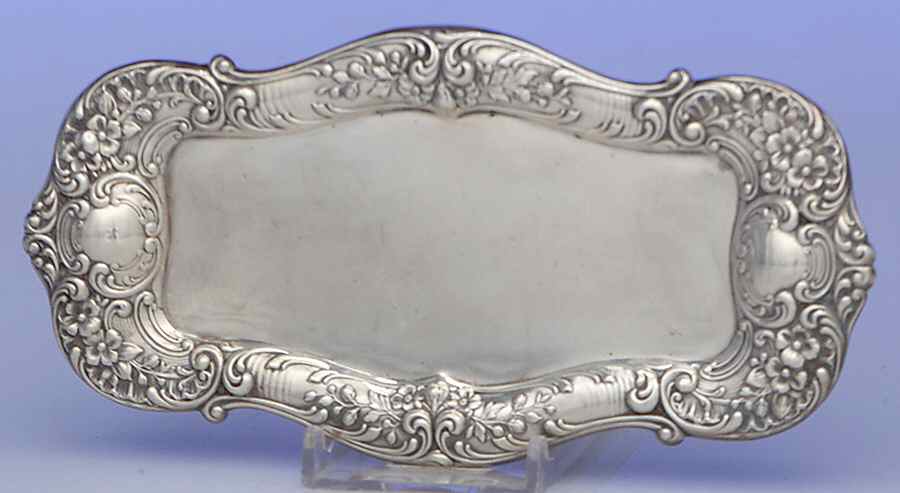Victorian-Chased (Sterling, Hollowware) Pin Tray by Gorham Silver-1