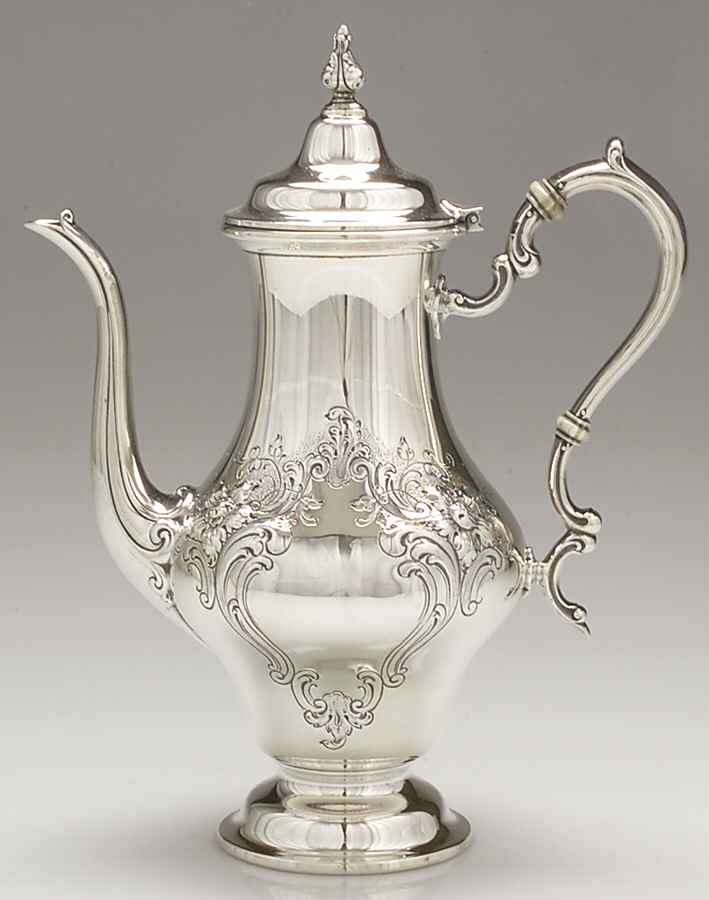 Victorian-Chased (Sterling, Hollowware) Mini Coffee Pot by Gorham Silver-1