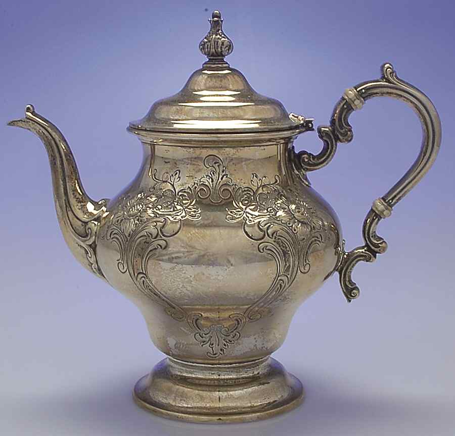 Victorian-Chased (Sterling, Hollowware) Teapot by Gorham Silver-1