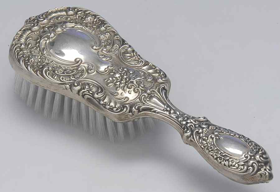 Victorian-Chased (Sterling, Hollowware) Hair Brush by Gorham Silver-1
