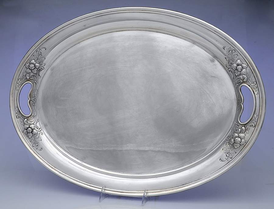 Victorian-Chased (Sterling, Hollowware) 22" Complimentary Waiter Tray by Gorham Silver-1