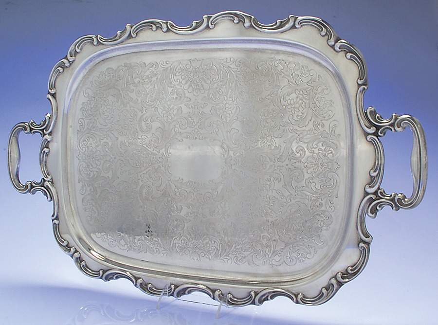 Lady Diane (Silverplate, Hollowware) Large Silverplate Waiter Tray by Gorham Silver-1