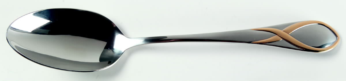 Darien Gold (Stainless, Gold Accent) Tablespoon (Serving Spoon) by Gorham Silver-1