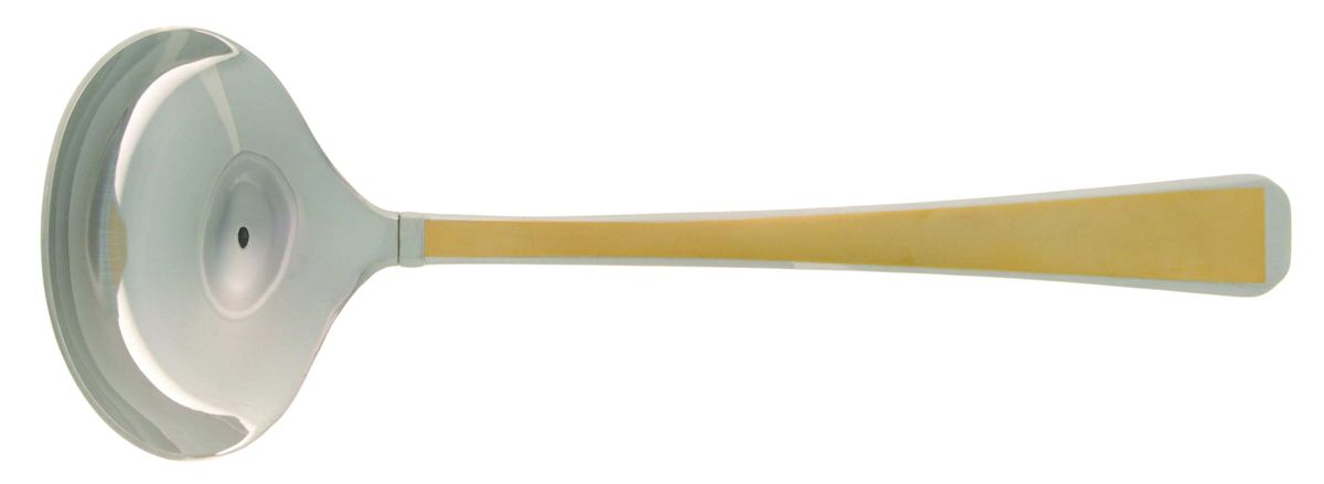 Tristan II Gold Frosted (Gold & Stainless) Solid Gravy Ladle by Gorham Silver-1
