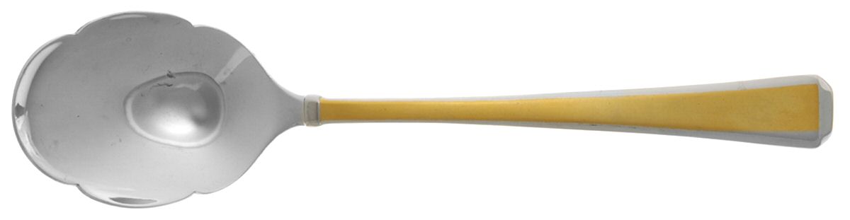 Tristan II Gold Frosted (Gold & Stainless) Sugar Shell Spoon by Gorham Silver-1