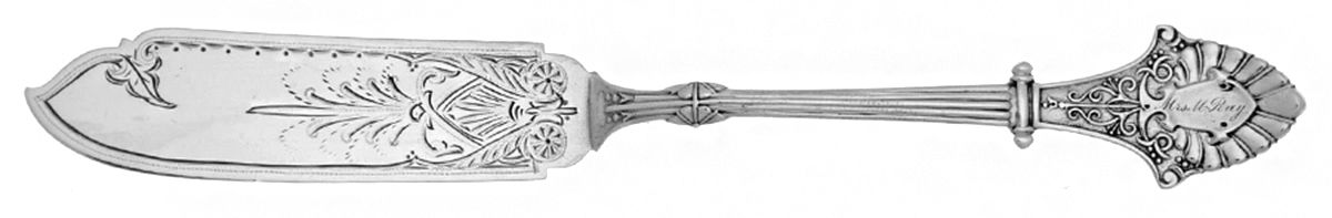 Louis XIV (Sterling, 1870) Flat Handle Bright Cut Master Butter by Gorham Silver-1