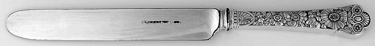 Cluny (Sterling, 1880-1883, Monograms) Blunt Hollow Knife with Bolster by Gorham Silver-1