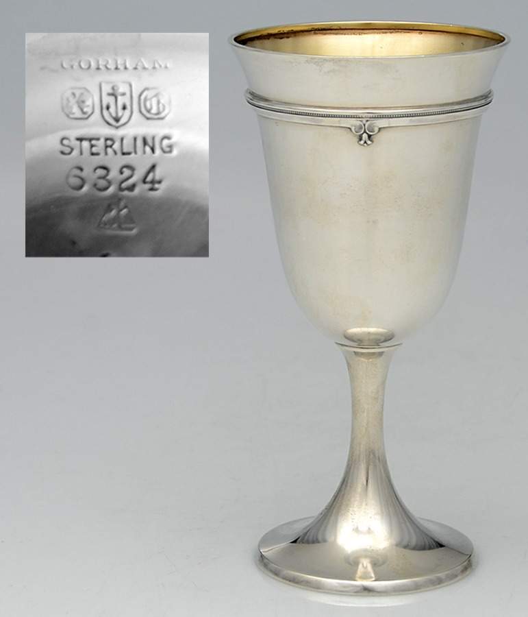 King Albert-Hand Chased(Sterling, Hollowware) Water Goblet by Gorham Silver-1