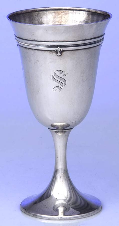 King Albert-Hand Chased(Sterling, Hollowware) Gold Lined Water Goblet by Gorham Silver-1