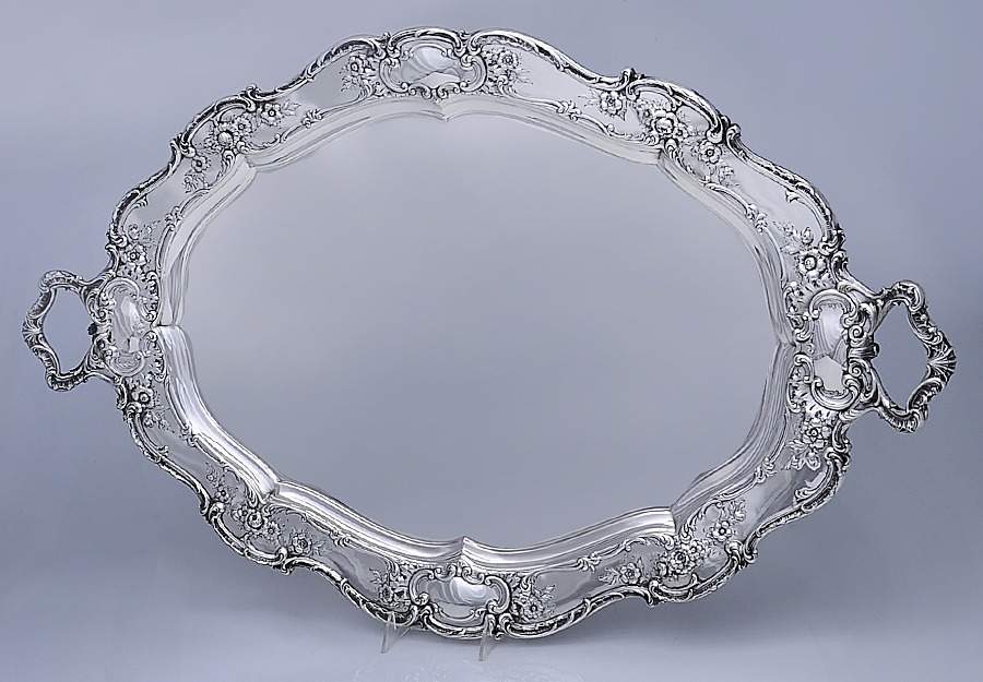 A6488 (Sterling, Hollowware) Large Waiter Tray by Gorham Silver-1