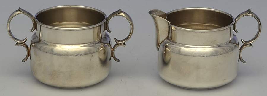 YB40 (Silverplate, Hollowware) Creamer & Open Sugar Set by Gorham Silver-1